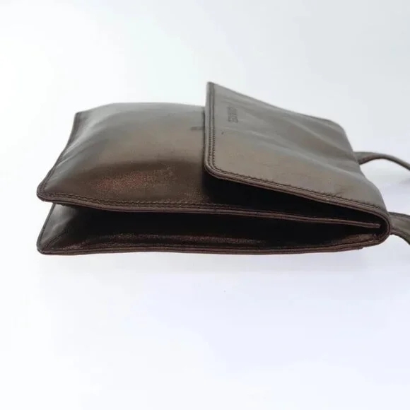 CHANEL Shoulder Bag Leather Bronze Gold CC Auth 93241 - Picture 4 of 15